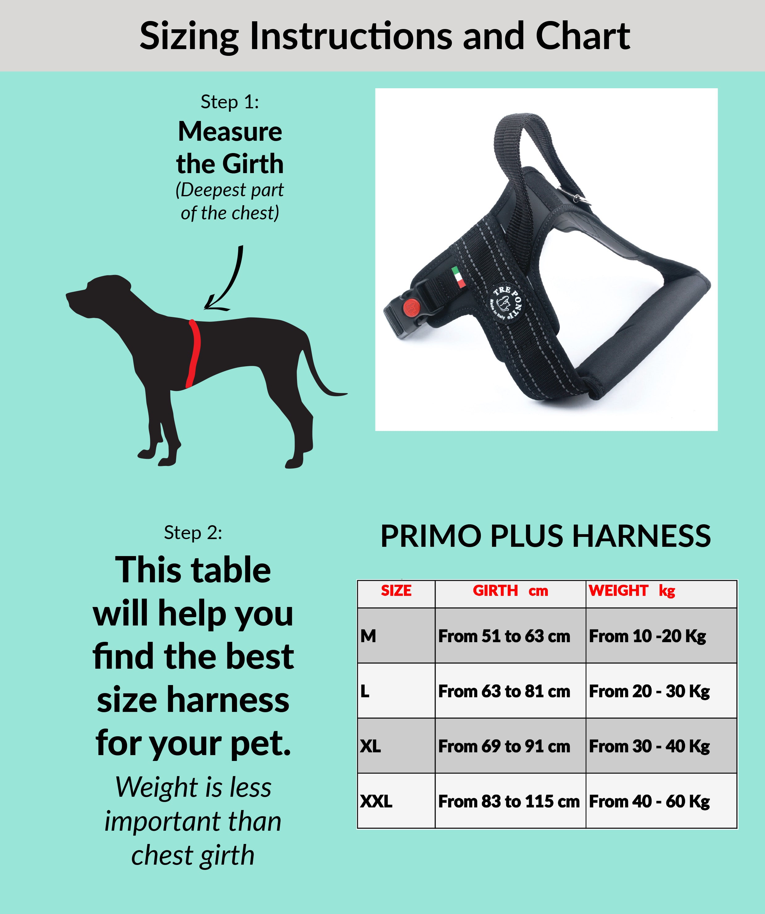 Primo Plus Black Harness with Handle