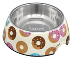 Cream with Multi-coloured donuts