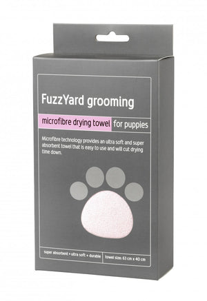 Microfiber Drying Towel For Puppies,  Pink With Grey Trim