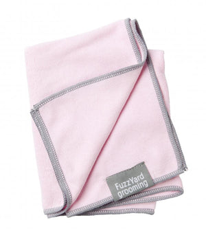 Microfiber Drying Towel For Puppies,  Pink With Grey Trim
