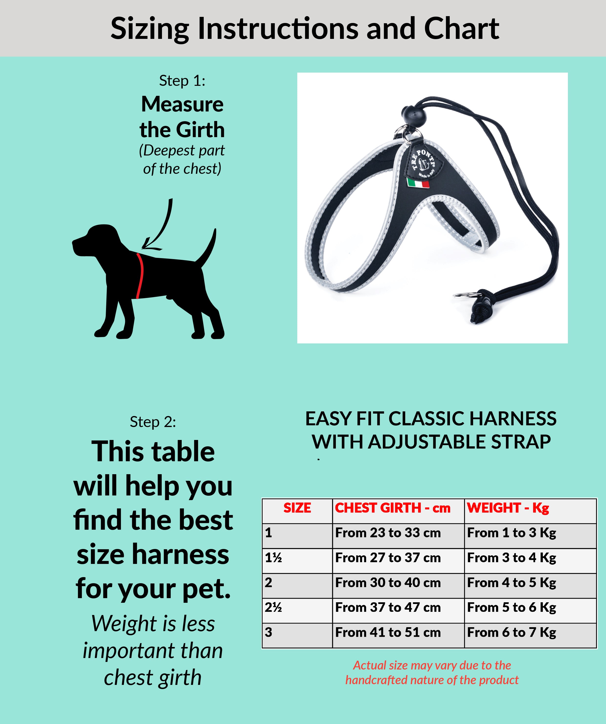 Easy Fit Liberta Red Harness with No Escape Adjustable Closure