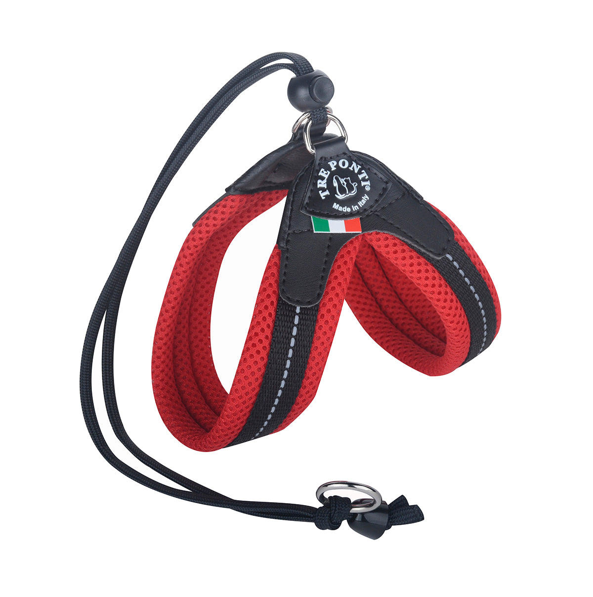 Easy Fit Liberta Red Mesh Harness with No Escape Adjustable Closure