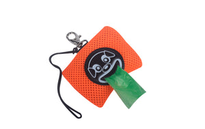 Mesh Smiley Dog Poo Bag Dispenser Fluo Orange