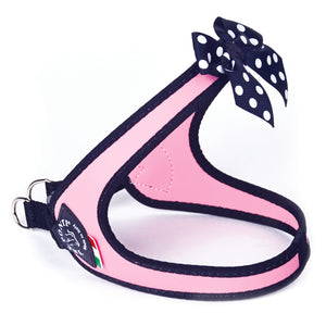 Easy Fit Fashion Pink Harness with Polka Dot Bow