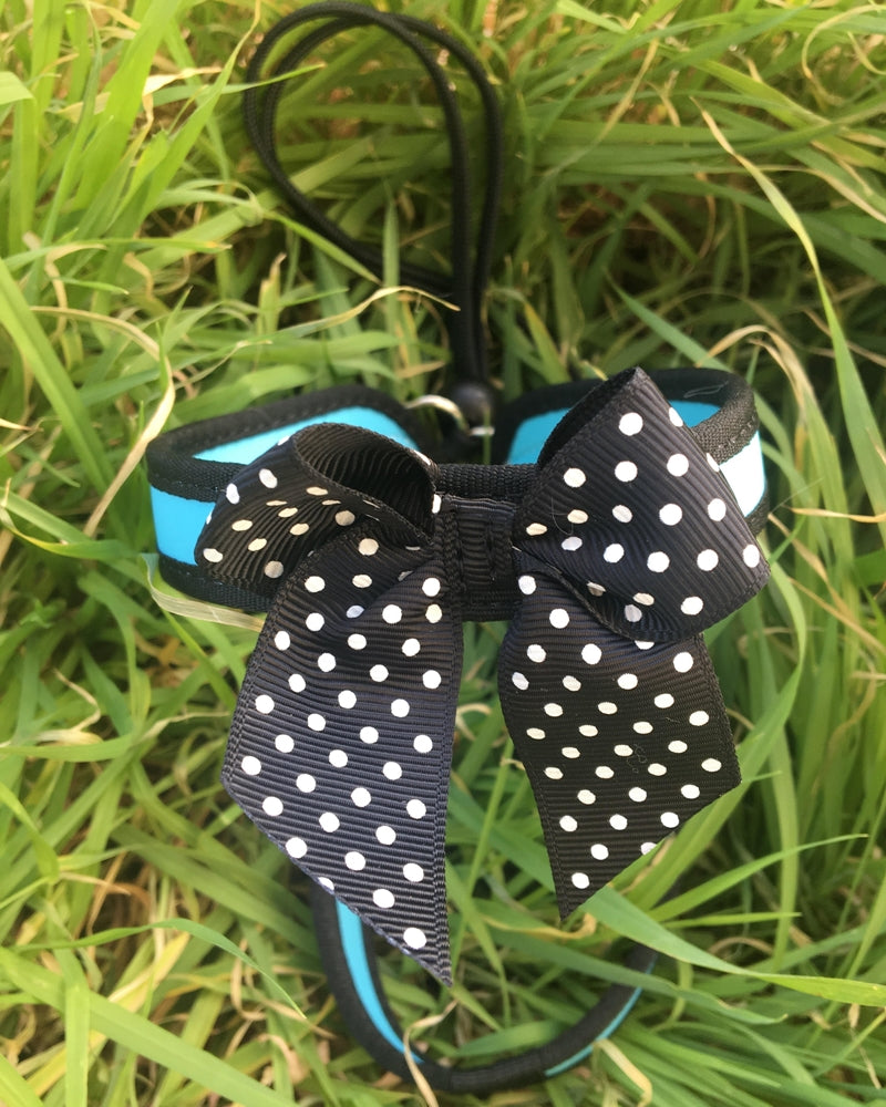 Easy Fit  Fashion Light Blue Harness with Polka Dot Bow