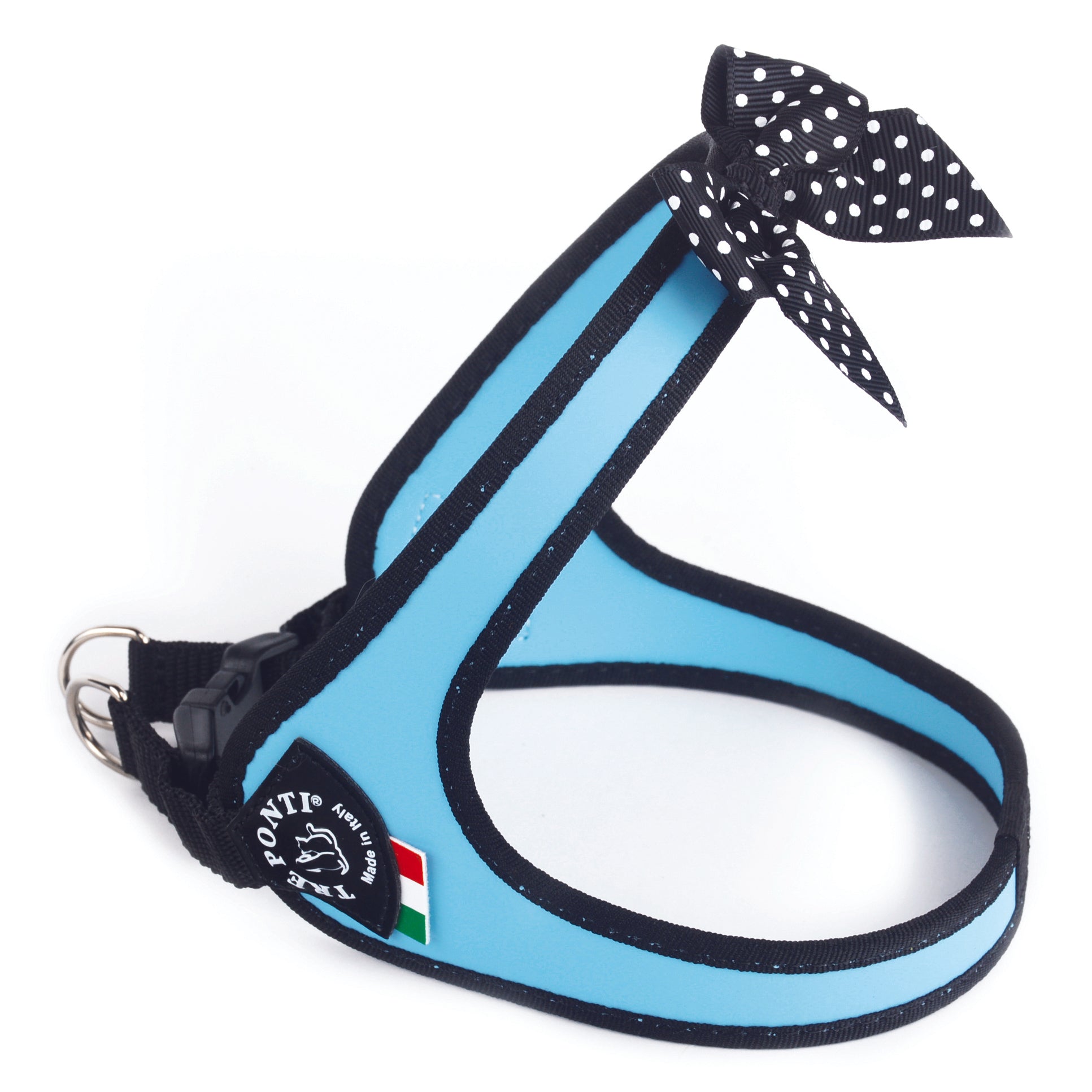 Easy Fit  Fashion Light Blue Harness with Polka Dot Bow